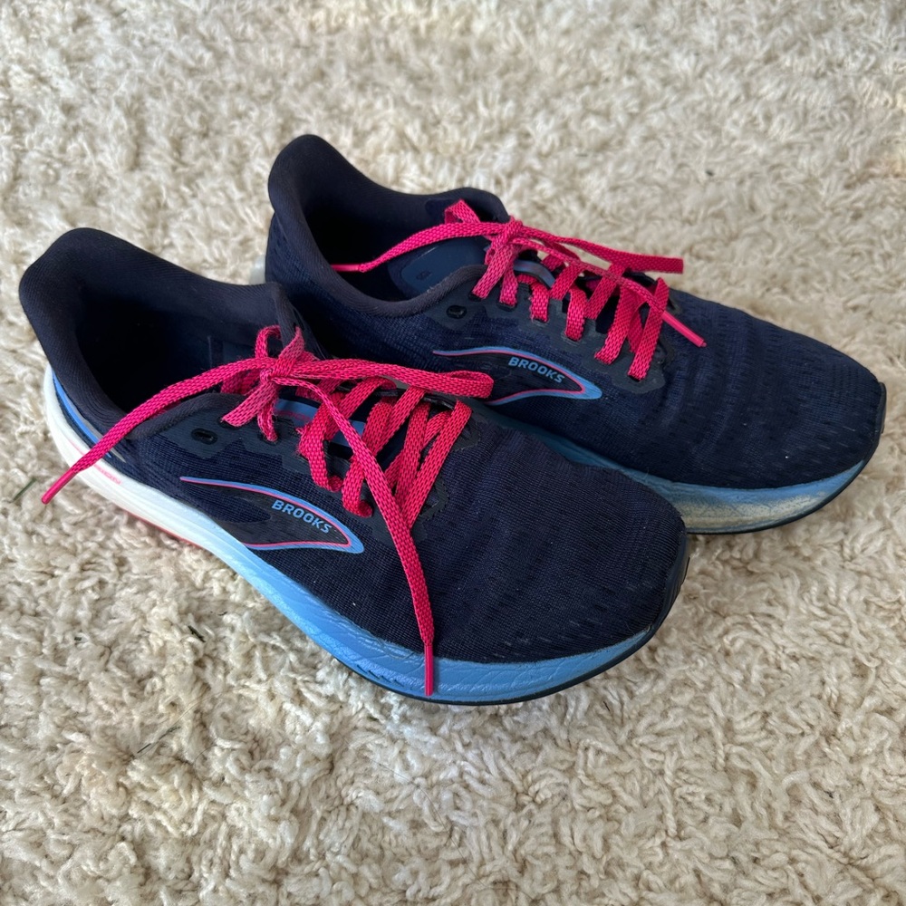 Brooks Womens Hyperion Tempo 9.5 Navy Pink Lightweight Running Walking Shoes